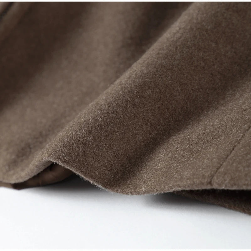 Casual Lapel Short Trench Coat For Women With Belt Long Sleeve Elegant Double Breasted Jacket 2025 Autumn Winter Vintage Outwear