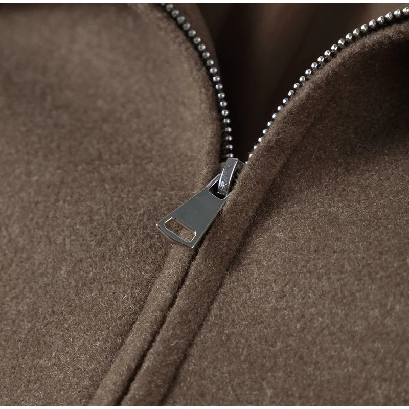 Casual Lapel Short Trench Coat For Women With Belt Long Sleeve Elegant Double Breasted Jacket 2025 Autumn Winter Vintage Outwear