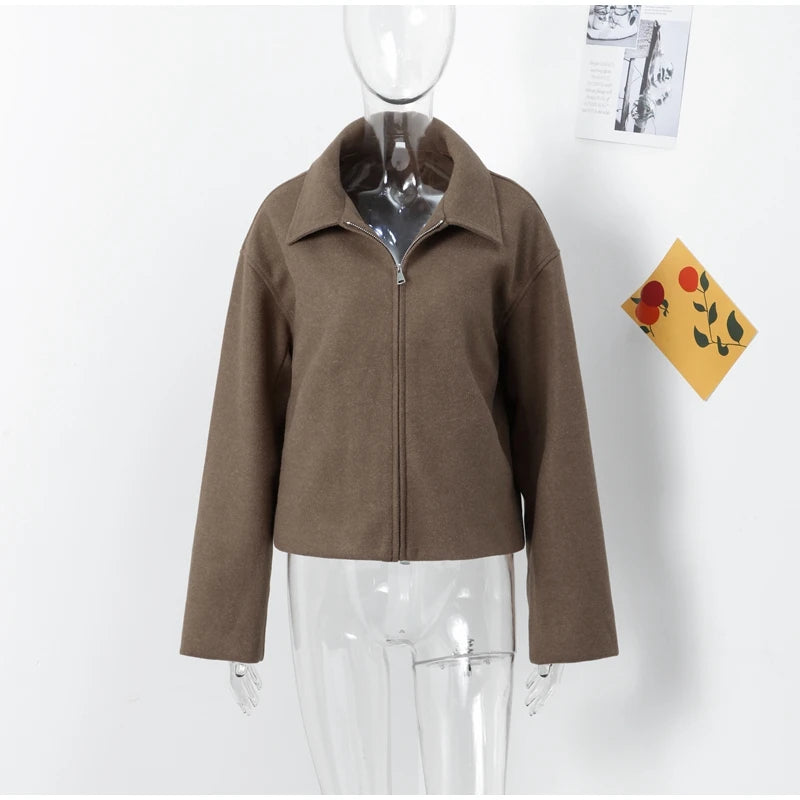 Casual Lapel Short Trench Coat For Women With Belt Long Sleeve Elegant Double Breasted Jacket 2025 Autumn Winter Vintage Outwear