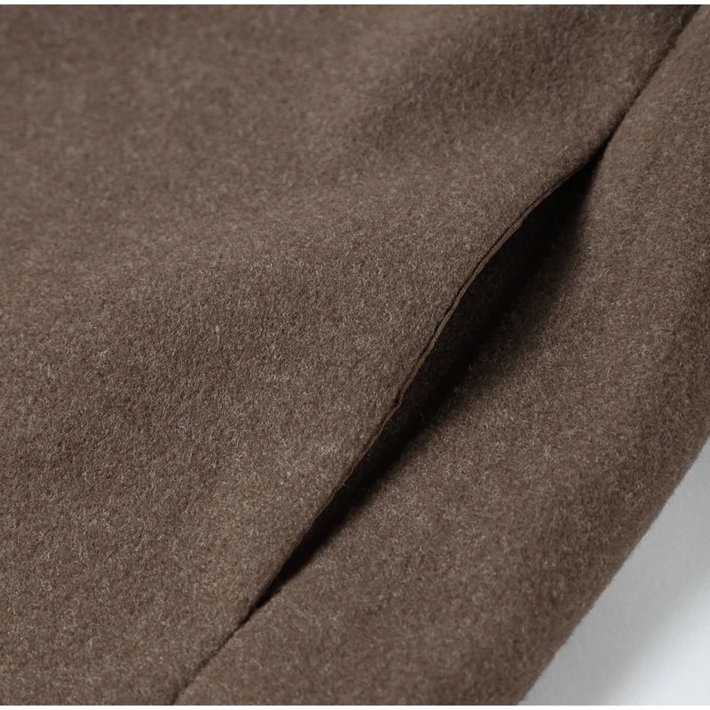 Casual Lapel Short Trench Coat For Women With Belt Long Sleeve Elegant Double Breasted Jacket 2025 Autumn Winter Vintage Outwear