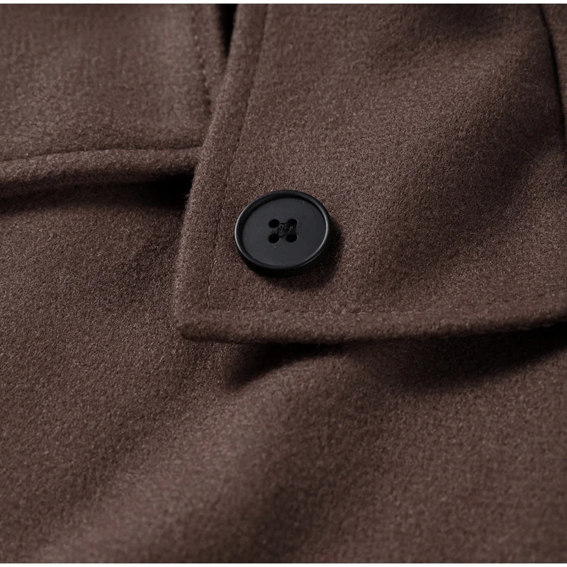 Casual Lapel Short Trench Coat For Women With Belt Long Sleeve Elegant Double Breasted Jacket 2025 Autumn Winter Vintage Outwear