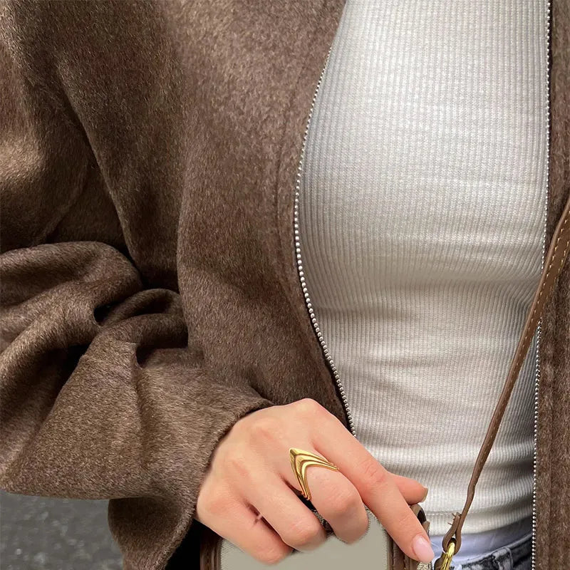Casual Lapel Short Trench Coat For Women With Belt Long Sleeve Elegant Double Breasted Jacket 2025 Autumn Winter Vintage Outwear