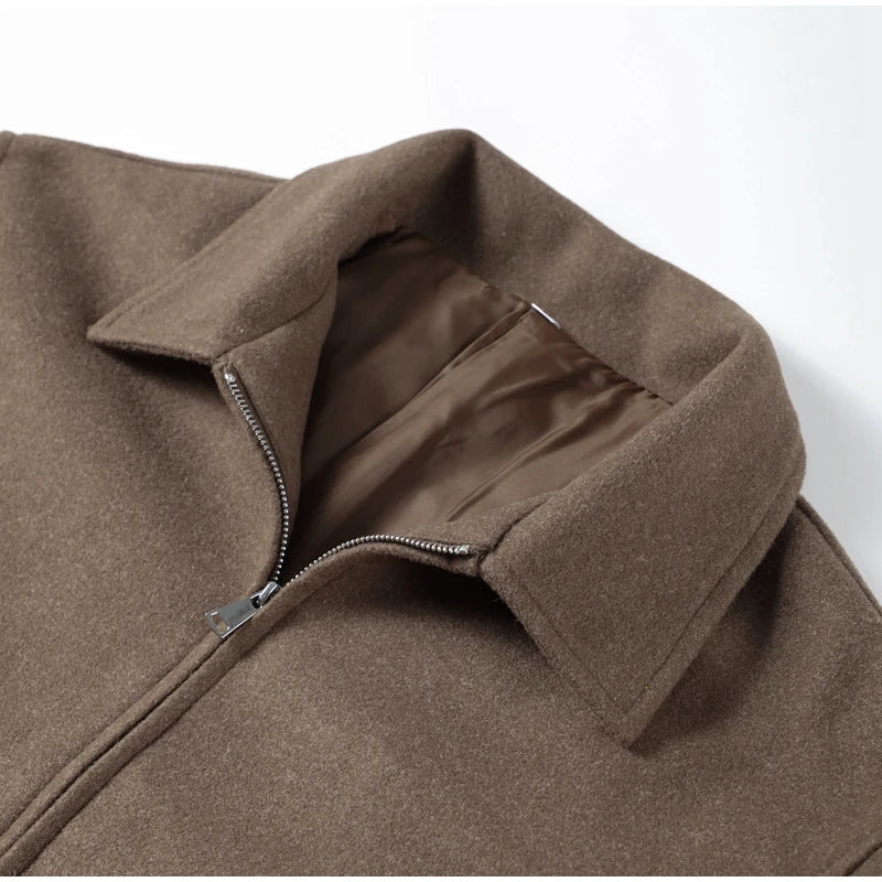 Casual Lapel Short Trench Coat For Women With Belt Long Sleeve Elegant Double Breasted Jacket 2025 Autumn Winter Vintage Outwear
