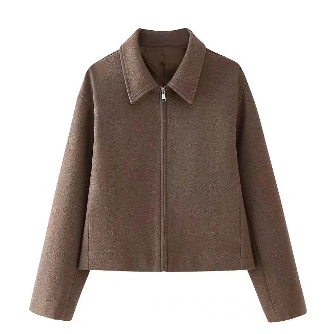 Casual Lapel Short Trench Coat For Women With Belt Long Sleeve Elegant Double Breasted Jacket 2025 Autumn Winter Vintage Outwear